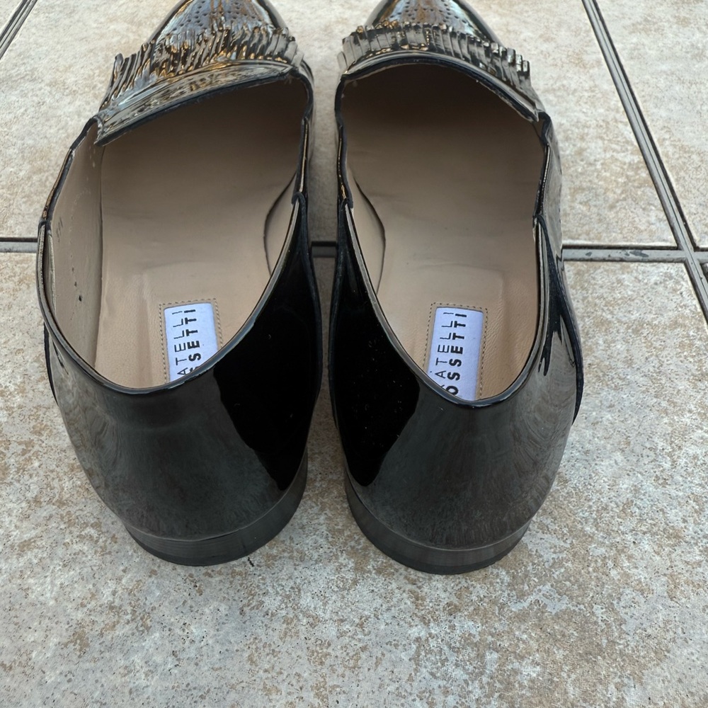 Fratelli Rossetti black patent leather loafers with a kiltie fringe detail - Picture 8 of 15